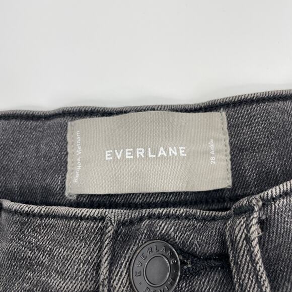 EVERLANE Jeans Authentic Stretch Mid Rise Women Size 28 Ankle Skinny Grey Denim - Picture 4 of 10